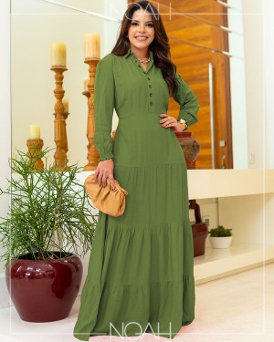 Vestido longo verde | Moda Evangelica e Executiva