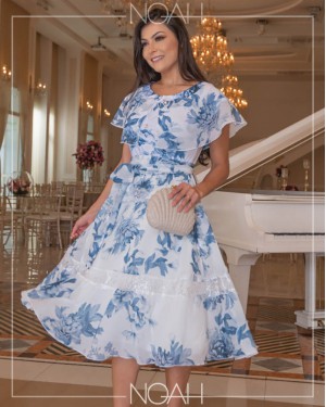 Vestido midi gode manga curta 2025