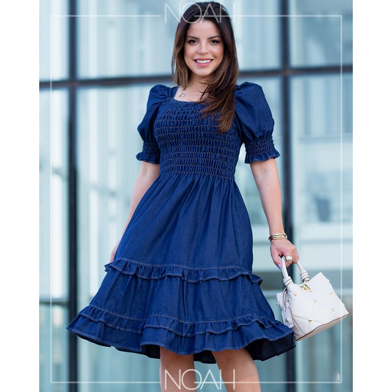 Vestido godê hot sale com manga