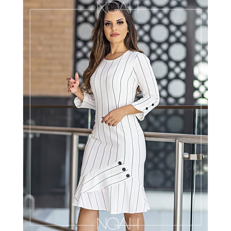 Vestido social sales risca de giz